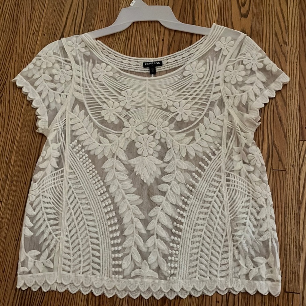 Womens lace short sleeve shirt